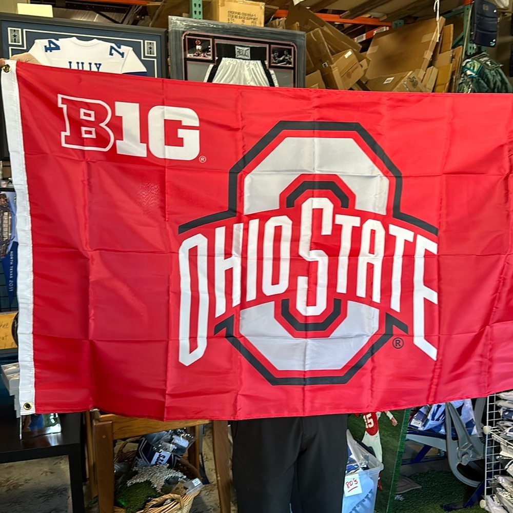 Big 10 3ft x5ft Ohio State house flags ready for your pole with 2 brass grommets